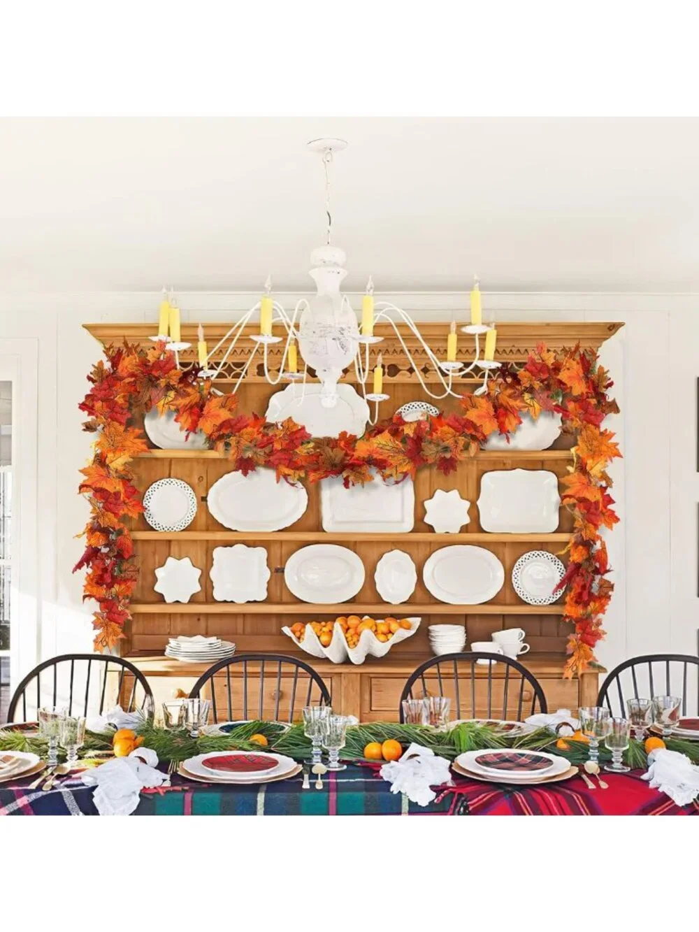18-Pack Artificial Fall Leaf Garland - 106.2Ft Autumn Decor for Home & Parties